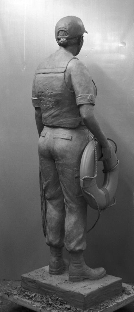 Coast Guard Woman Soldier statue 