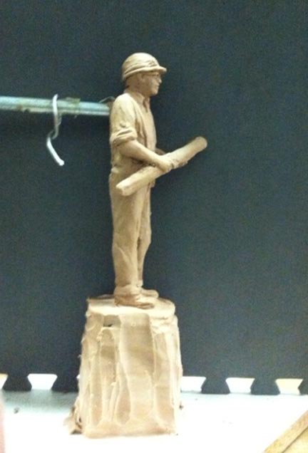 Construction Worker bronze statue award 3